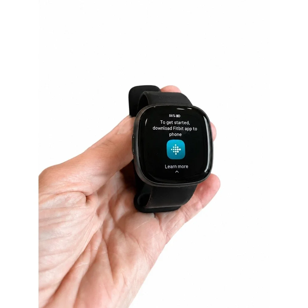 Fitbit Versa 4 Fitness Smartwatch Black Graphite FB523 Open Box